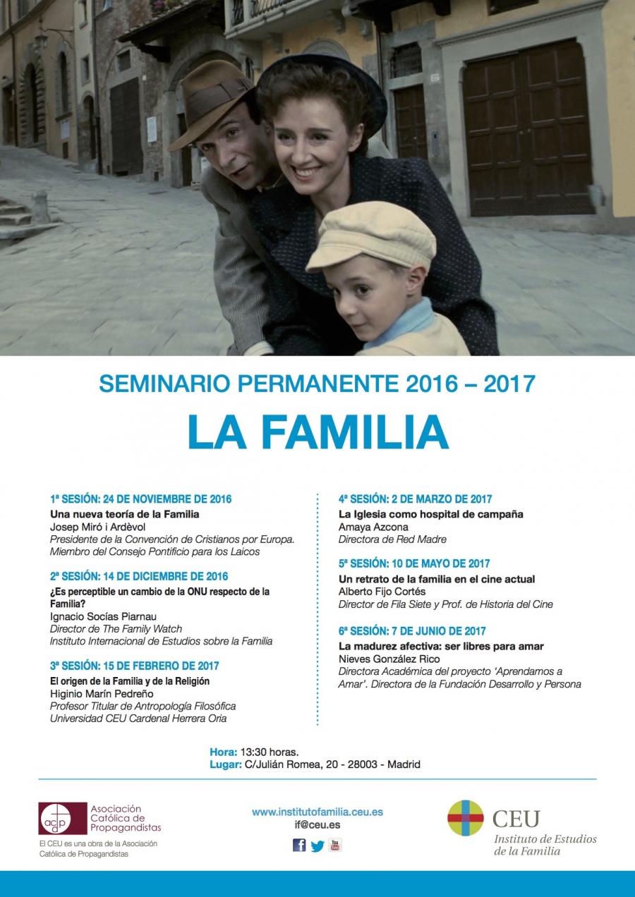 El Seminario Permanente sobre la Familia del CEU organiza una conferencia sobre la madurez afectiva