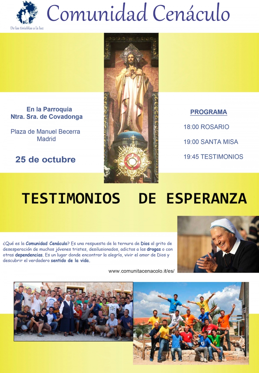 La Comunidad Cenáculo ofrece testimonios de esperanza en Nuestra Señora de Covadonga