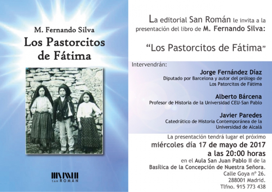 Esta tarde se presenta el libro &#039;Los Pastorcitos de Fátima&#039; en la basílica de la Concepción