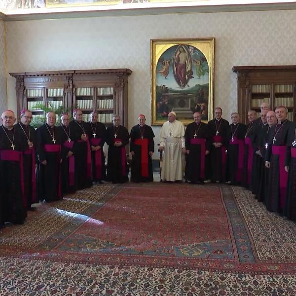 2022-01-29 Los obispos auxiliares con el Papa por la visita ‘ad limina’