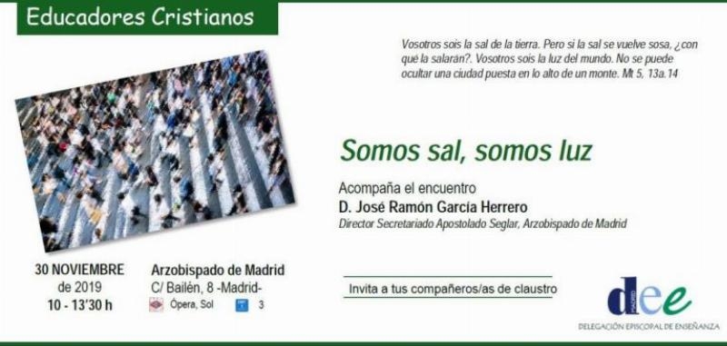 José Ramón García Herrero anima el encuentro de educadores cristianos de noviembre