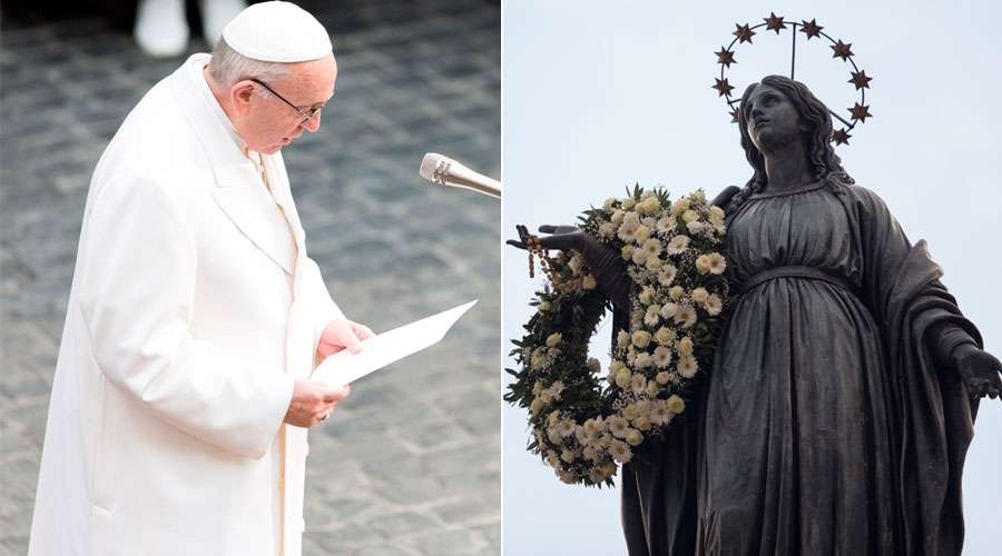 El Papa Francisco rezó esta oración ante la imagen de la Inmaculada en Roma