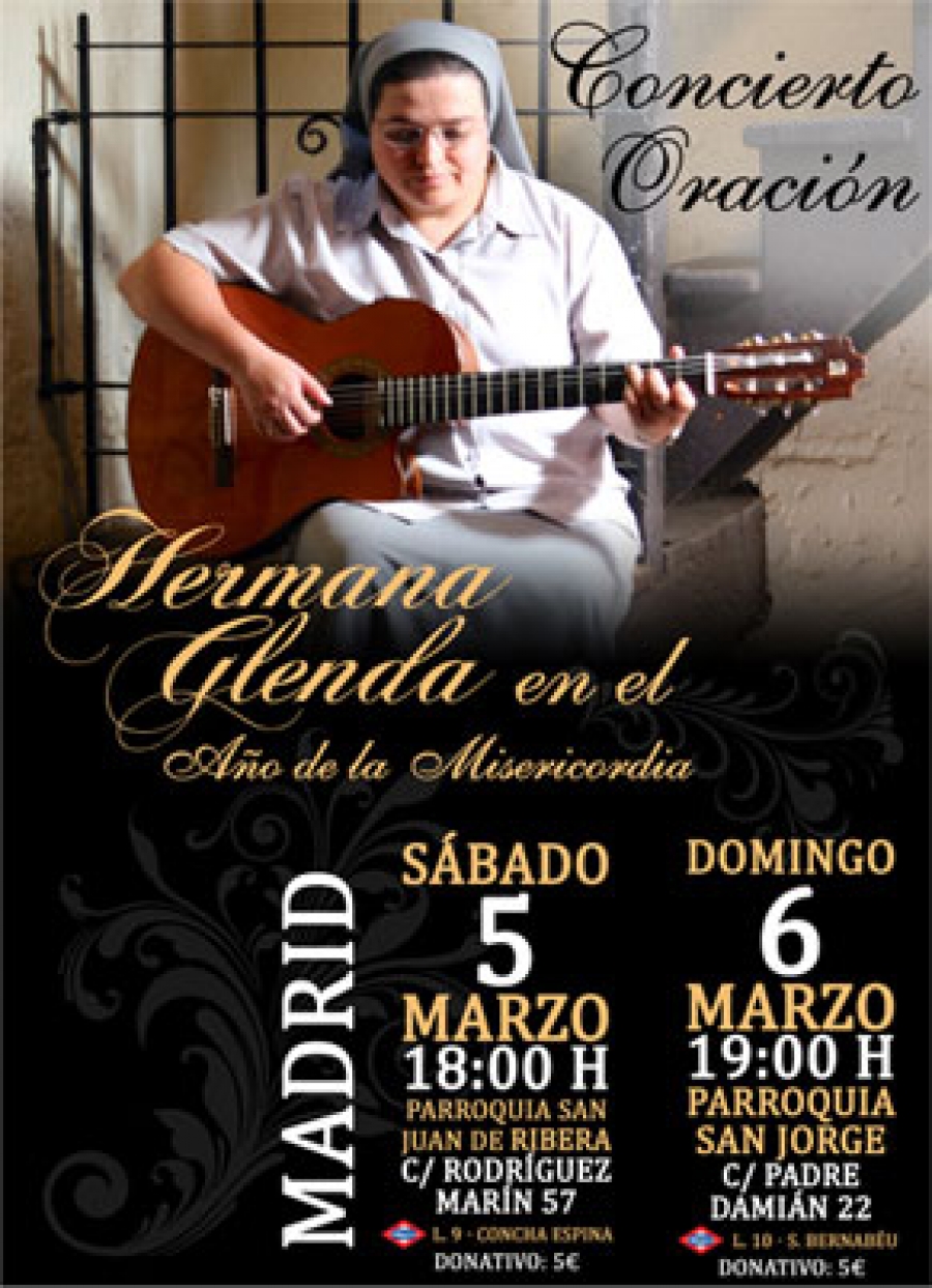 La hermana Glenda ofrece un concierto-oraci&oacute;n en el marco del A&ntilde;o de la Misericordia