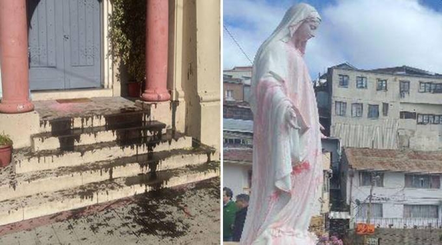 Atacan iglesia dedicada a la Virgen de la Medalla Milagrosa en Chile