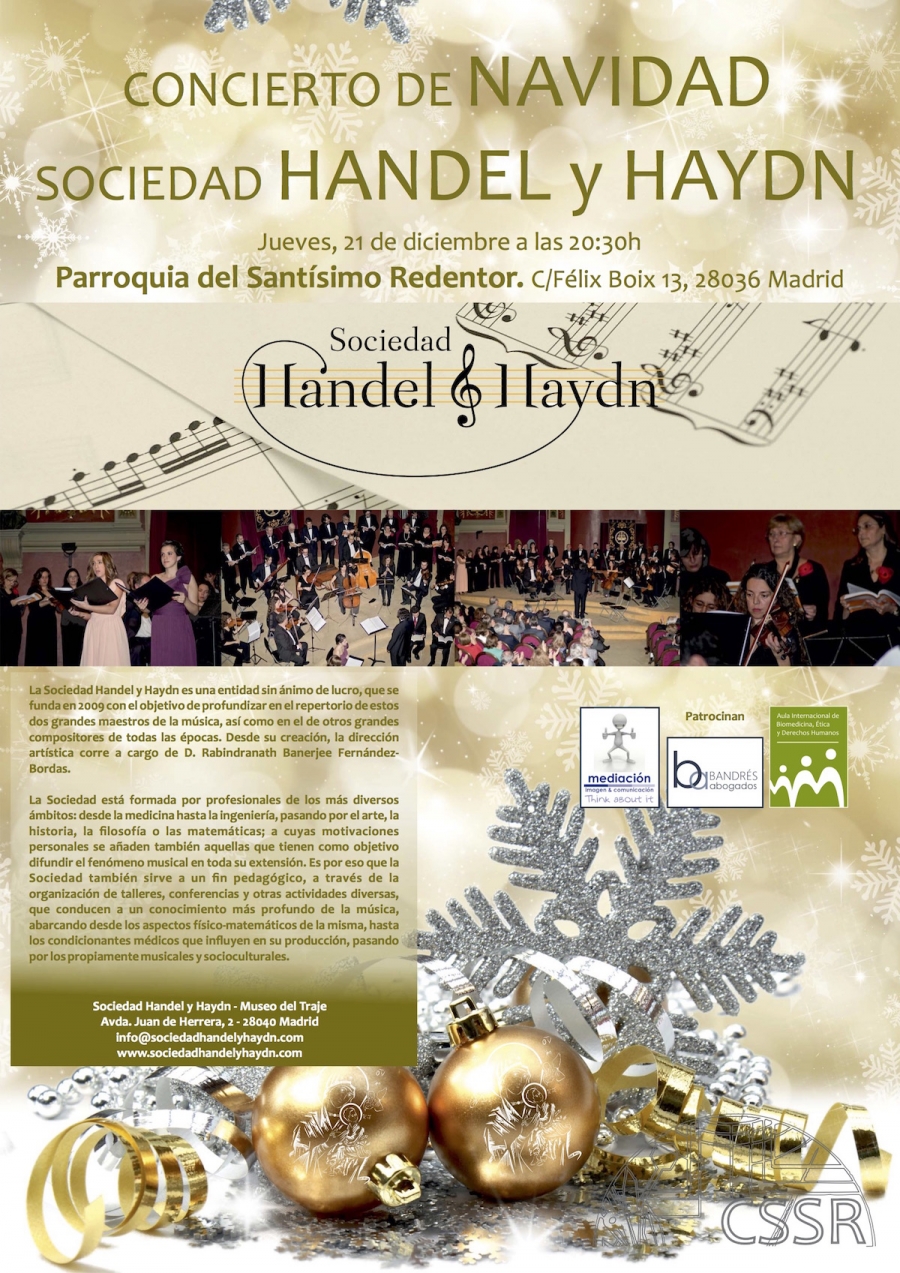 La Sociedad Handel y Haydn ofrece un concierto de Navidad en Sant&iacute;simo Redentor