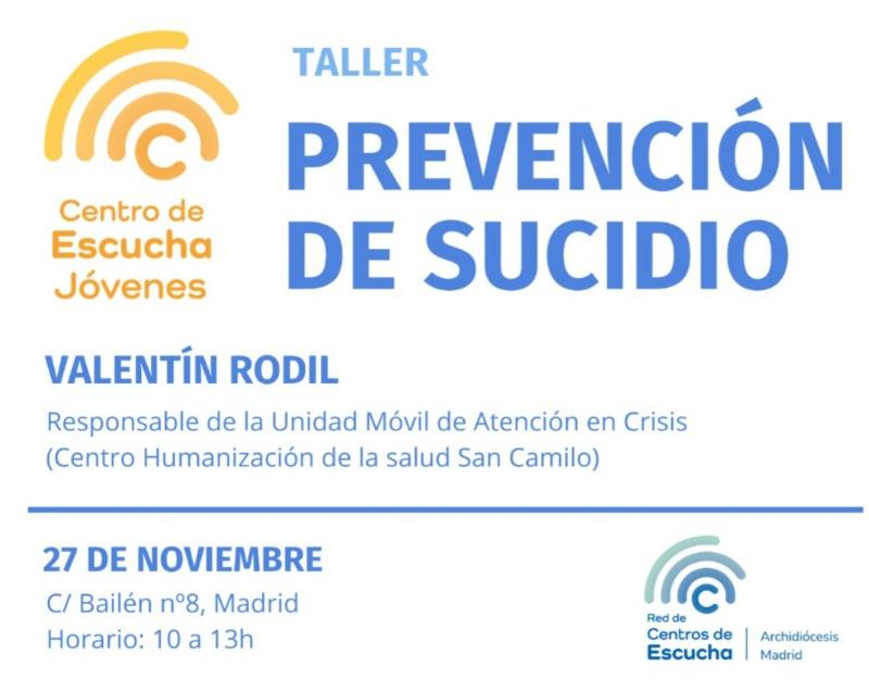Taller sobre prevención del suicidio con Valentín Rodil, responsable de la Unidad Móvil de Atención en Crisis del Centro de Humanización de la Salud San Camilo