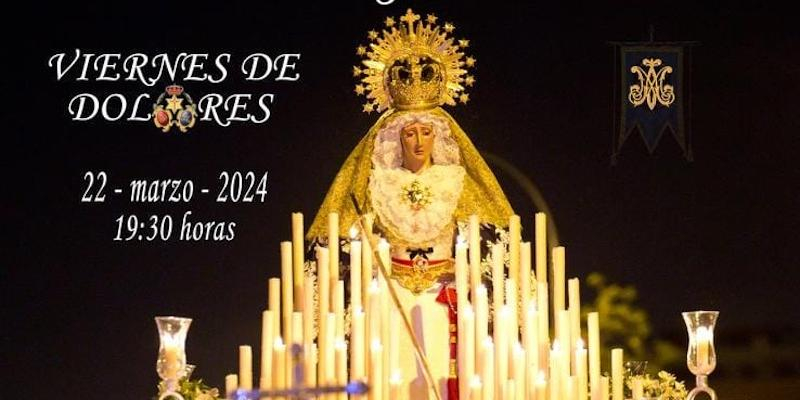 La Unión Musical &#039;El Maestro&#039; acompaña a la Virgen de la Estrella en su recorrido procesional en el Viernes de Dolores