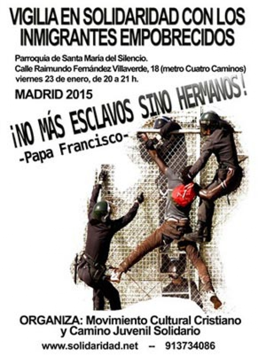 Vigilia en solidaridad con los inmigrantes empobrecidos