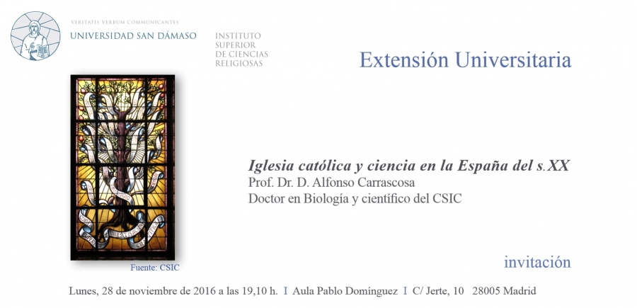 El cient&iacute;fico Alfonso Carrascosa imparte una conferencia sobre Iglesia y ciencia en la UESD