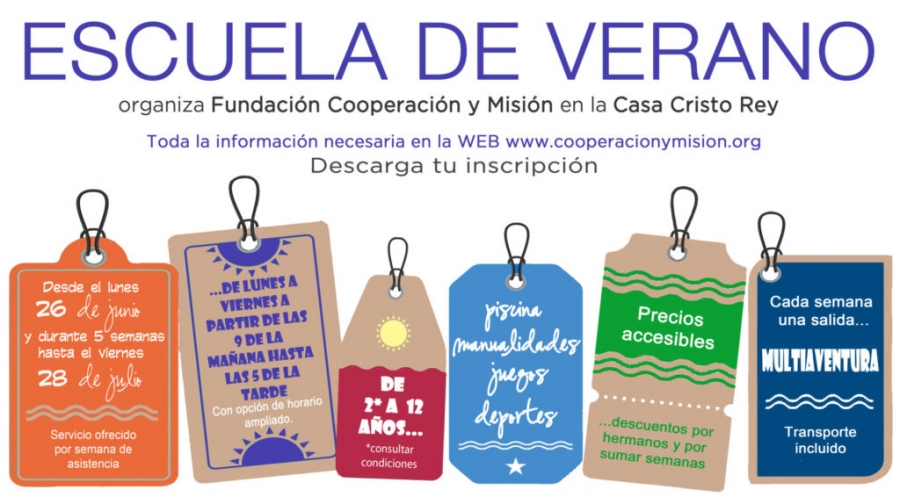 Escuela de verano de la Fundaci&oacute;n Cooperaci&oacute;n y Misi&oacute;n en la casa Cristo Rey