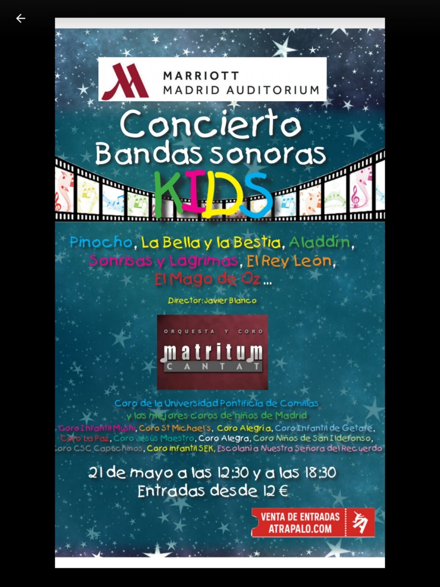 La orquesta y coro Matritum Cantat ofrece un concierto en Marriott Madrid Auditorium