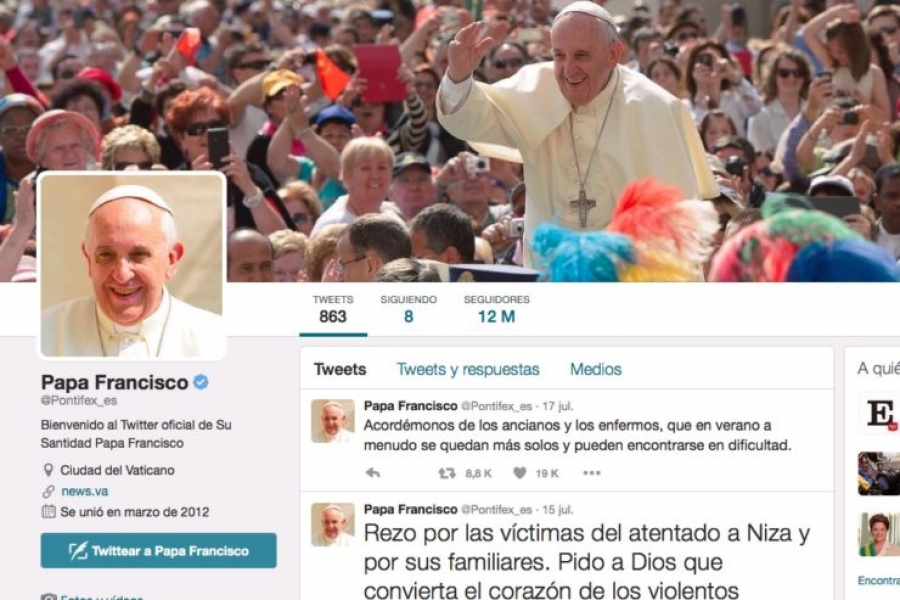 Los seguidores de Francisco en Twitter superan los 30 millones