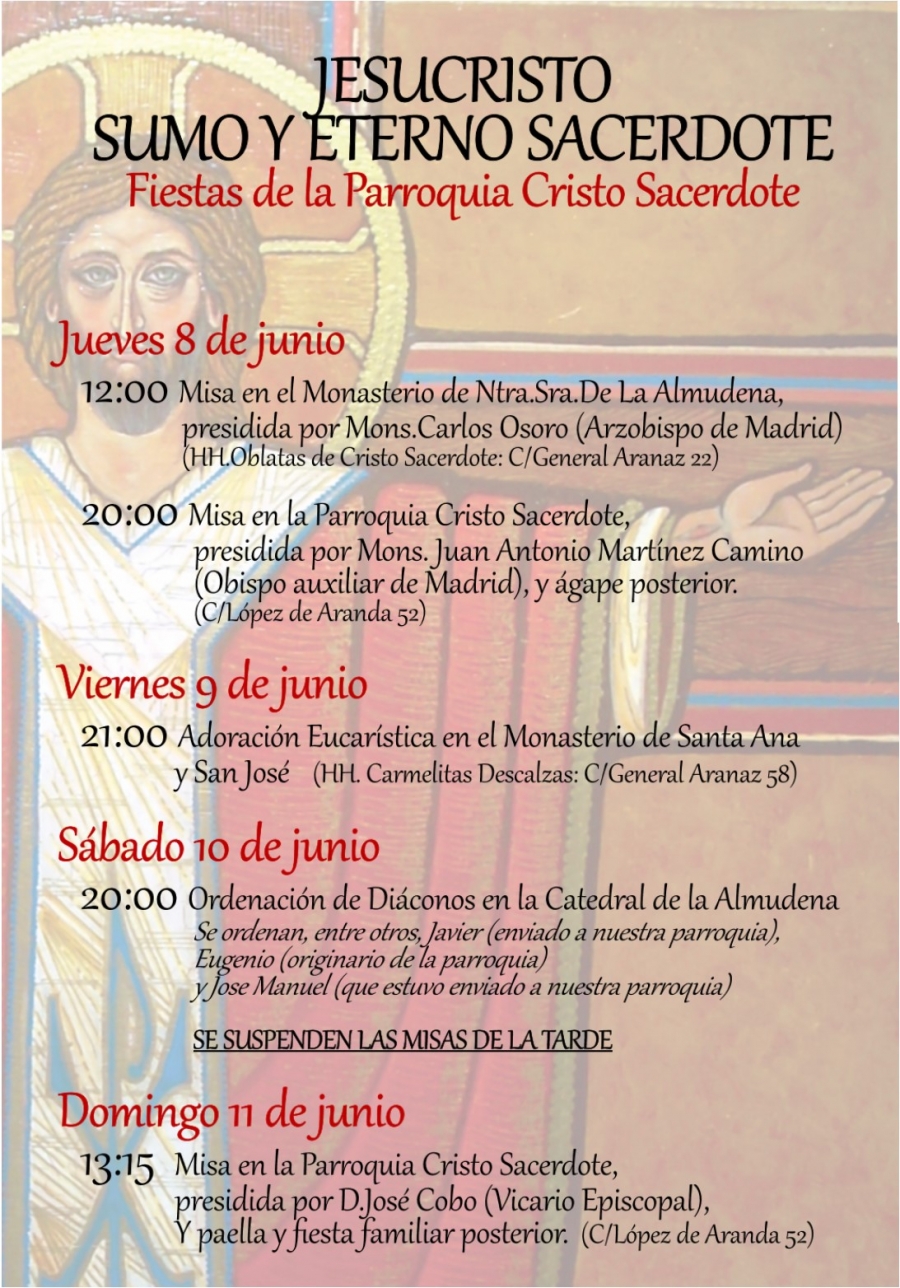 La parroquia de Cristo Sacerdote celebra esta semana su fiesta patronal