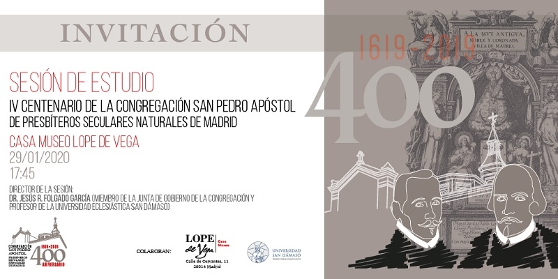 La Congregaci&oacute;n de San Pedro Ap&oacute;stol organiza una jornada sobre su historia y los nexos con Lope y Calder&oacute;n