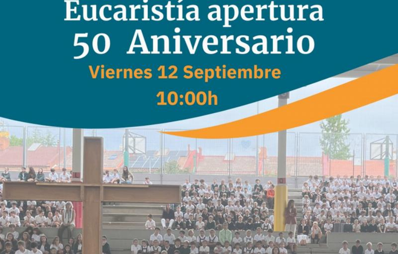 José Antonio Álvarez, obispo auxiliar de Madrid, preside una misa en el 50 aniversario del colegio Irlandesas El Soto, en Alcobendas