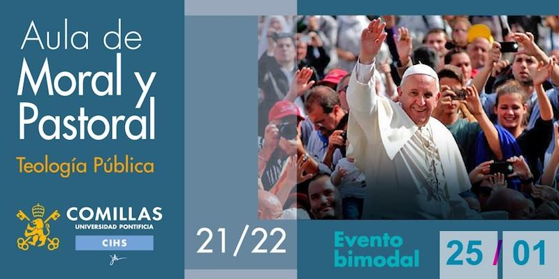 Ra&uacute;l Flores y Sebasti&aacute;n Mora reflexionan sobre el informe FOESSA en el Aula Moral y Pastoral de Comillas