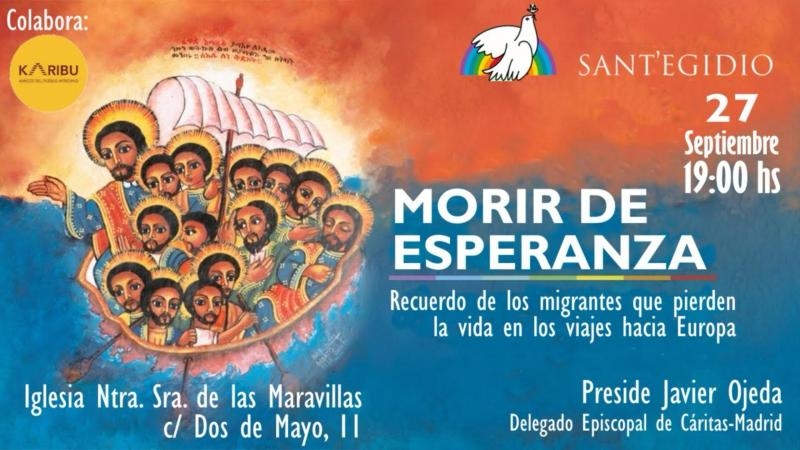 Eucarist&iacute;a &ldquo;Morir de Esperanza&rdquo; organizada por la Comunidad de Sant&rsquo;Egidio en Madrid en la Iglesia Nuestra Se&ntilde;ora de las Maravillas