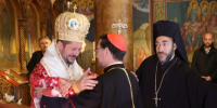 El cardenal Cobo y el metropolita Bessarion en la catedral del patriarcado ecuménico en Madrid: réplica del histórico abrazo entre Roma y Constantinopla en la fiesta de san Andrés