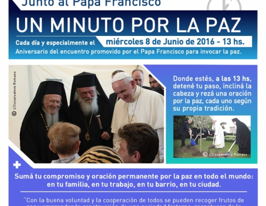 Obispos argentinos invitan a 'Un minuto por la paz'