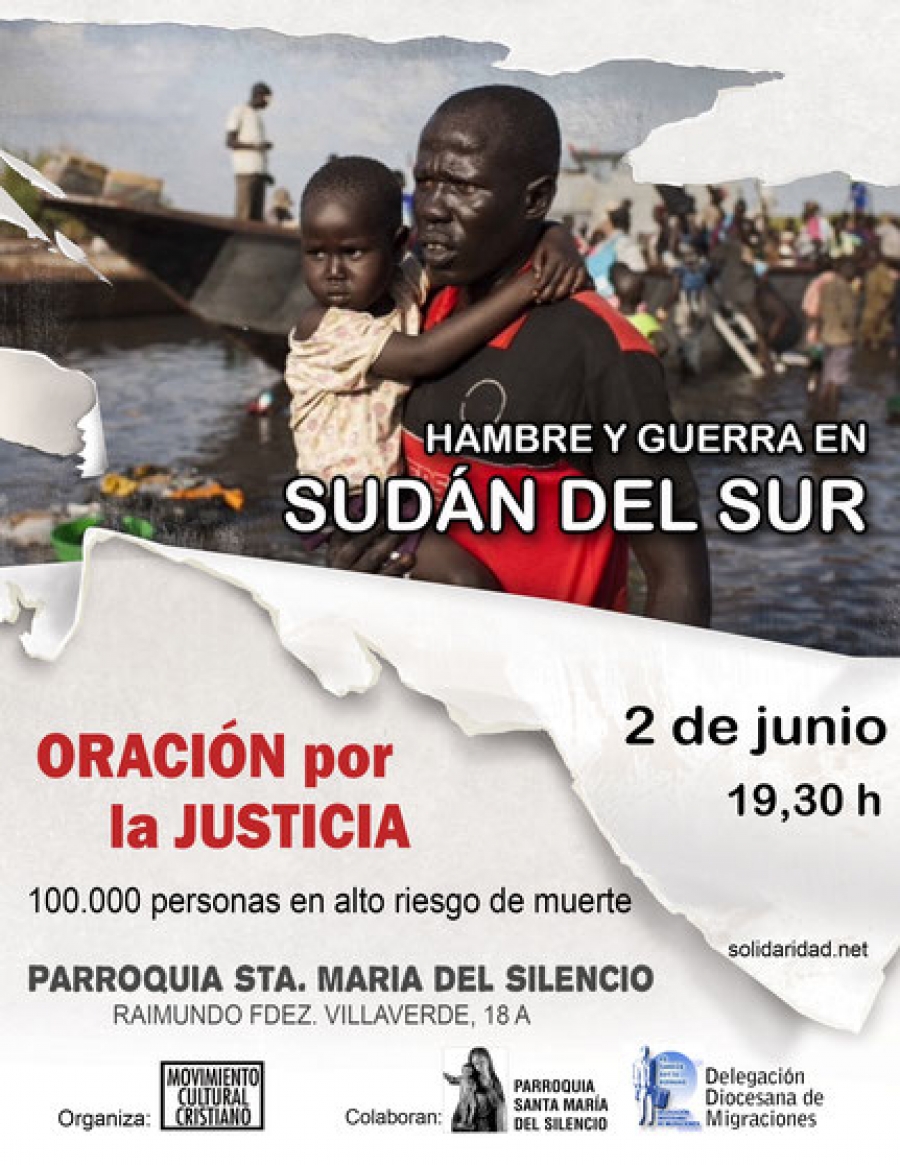 Oraci&oacute;n por Sud&aacute;n del Sur en Santa Mar&iacute;a del Silencio: 100.000 personas en riesgo de muerte