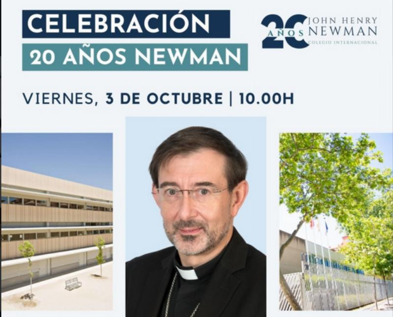 El cardenal José Cobo visita el Colegio Internacional J. H. Newman con motivo de su 20 aniversario