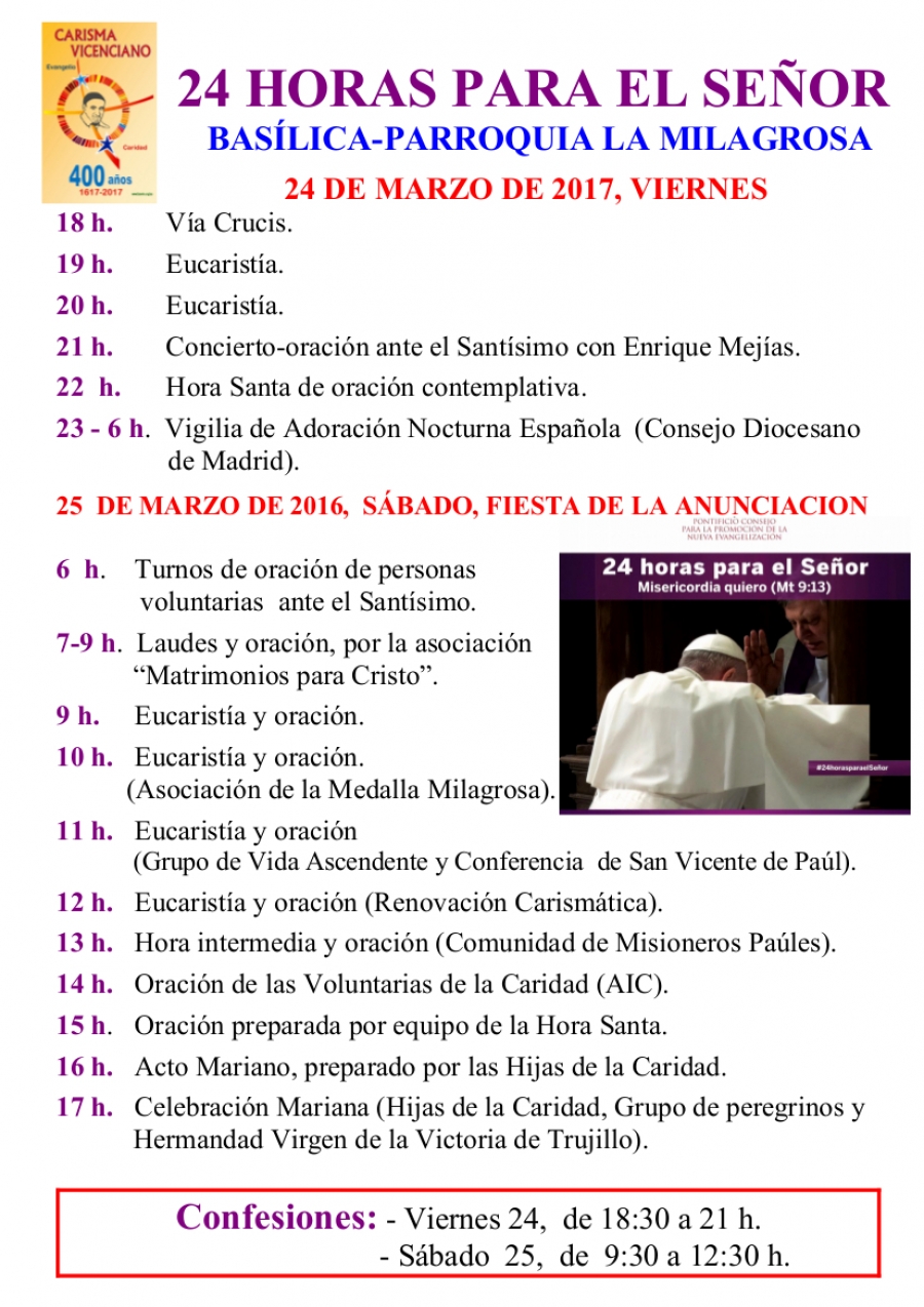 La bas&iacute;lica de la Milagrosa celebra '24 horas para el Se&ntilde;or'