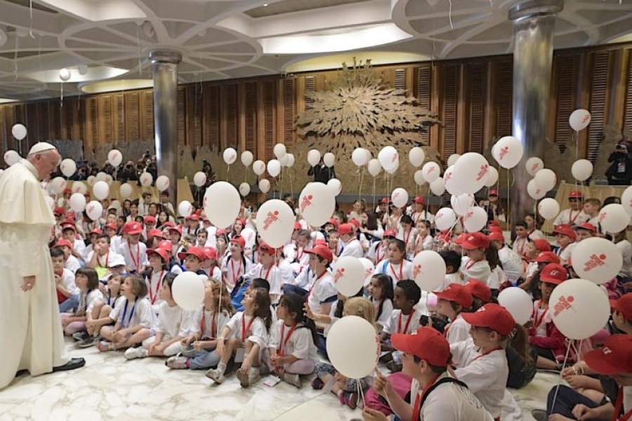 El Papa con el 'Tren de los Ni&ntilde;os'