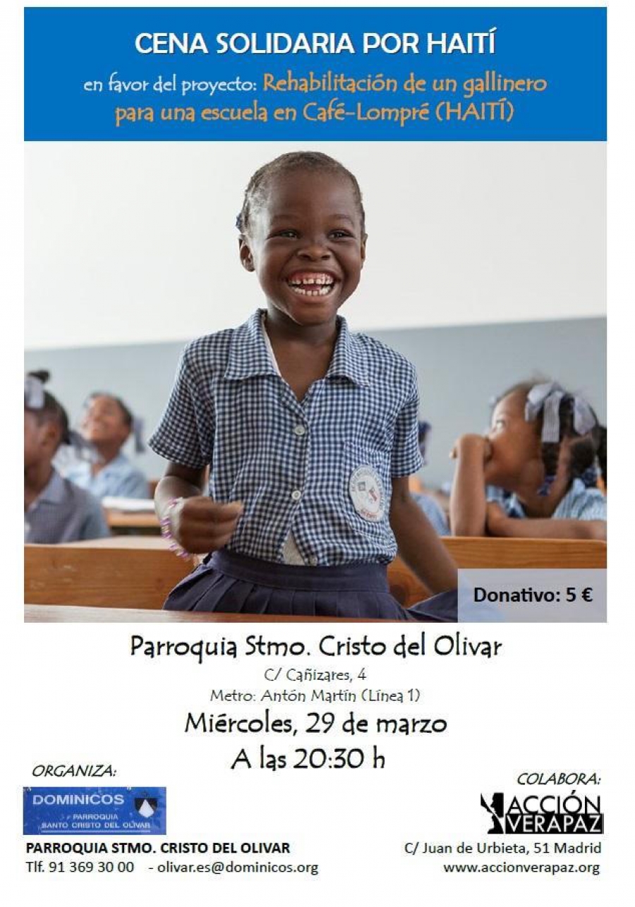 El Sant&iacute;simo Cristo del Olivar acoge una cena solidaria por Hait&iacute;