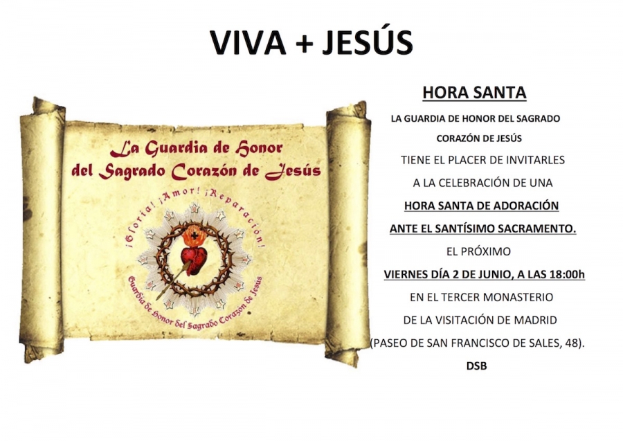 El tercer monasterio de la Visitaci&oacute;n celebra el primer viernes de junio con una Hora Santa