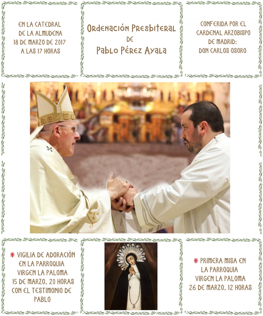 El di&aacute;cono Pablo P&eacute;rez Ayala ofrece su testimonio en la parroquia de La Paloma