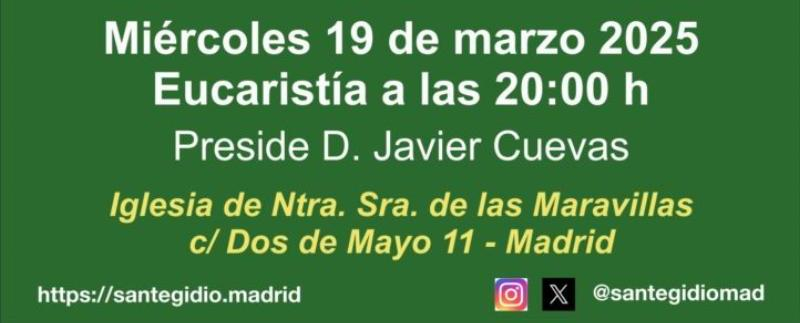 En la festividad de San Jos&eacute;, Javier Cuevas, vicario para el Cuidado de la Vida, preside una misa en la Iglesia Nuestra Se&ntilde;ora de las Maravillas