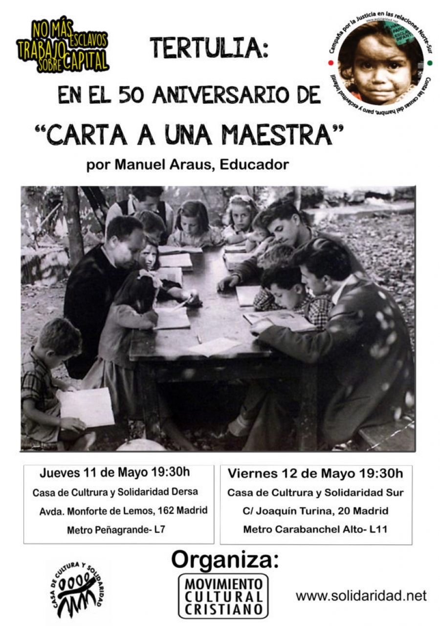 El Movimiento Cultural Cristiano conmemora el 50 aniversario de 'Carta a una Maestra'