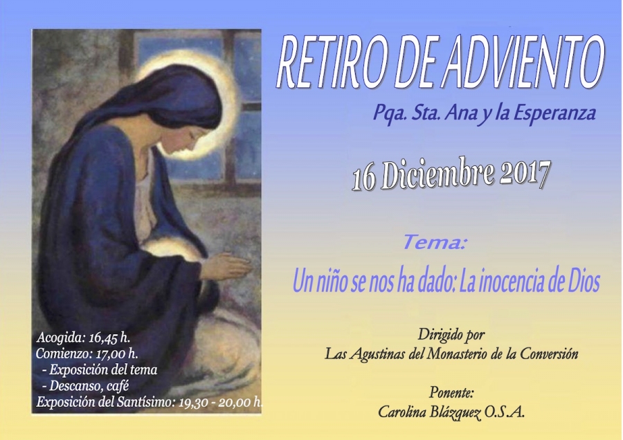 Santa Ana y la Esperanza celebra este s&aacute;bado un retiro de Adviento