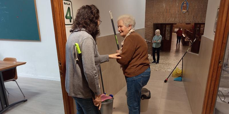 El grupo de limpieza de la Purificación de Nuestra Señora, «un servicio muy humilde y muy fiel» en beneficio de la comunidad parroquial