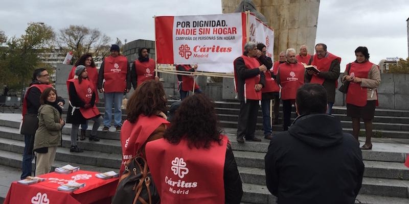 La Plaza de Castilla acoge un acto público de Cáritas Vicaría I con motivo de la Jornada Mundial de los Pobres
