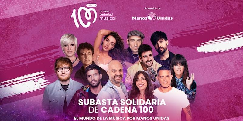 CADENA 100 y el mundo de la m&uacute;sica se unen en una gran subasta solidaria a beneficio de Manos Unidas