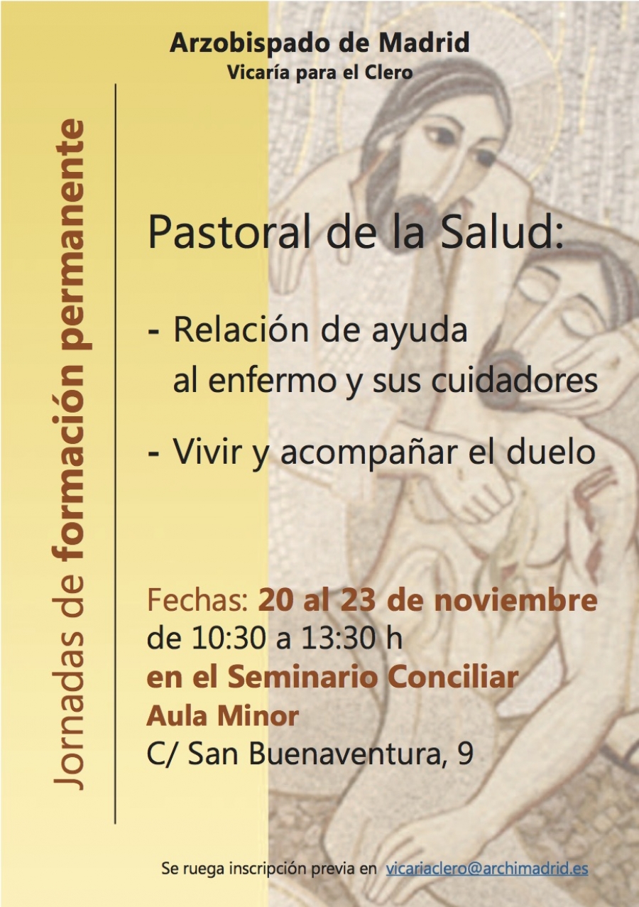 La Vicar&iacute;a para el Clero organiza unas jornadas de formaci&oacute;n permanente centradas en Pastoral de la Salud