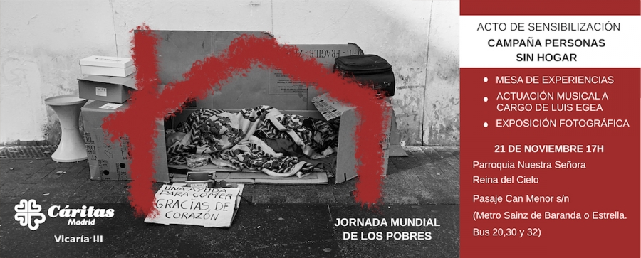 Reina del Cielo acoge el acto de sensibilizaci&oacute;n de C&aacute;ritas Vicar&iacute;a III con ocasi&oacute;n de la campa&ntilde;a de las Personas sin Hogar