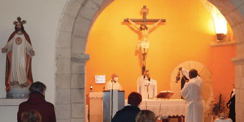 Detalle de la Misa en honor a la patrona celebrada durante la pandemia 