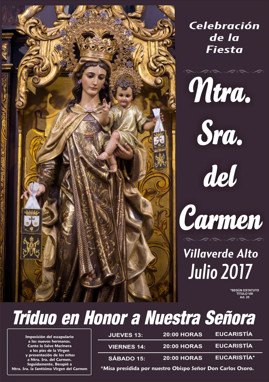 San Andr&eacute;s Ap&oacute;stol, de Villaverde, celebra la fiesta de la Virgen del Carmen