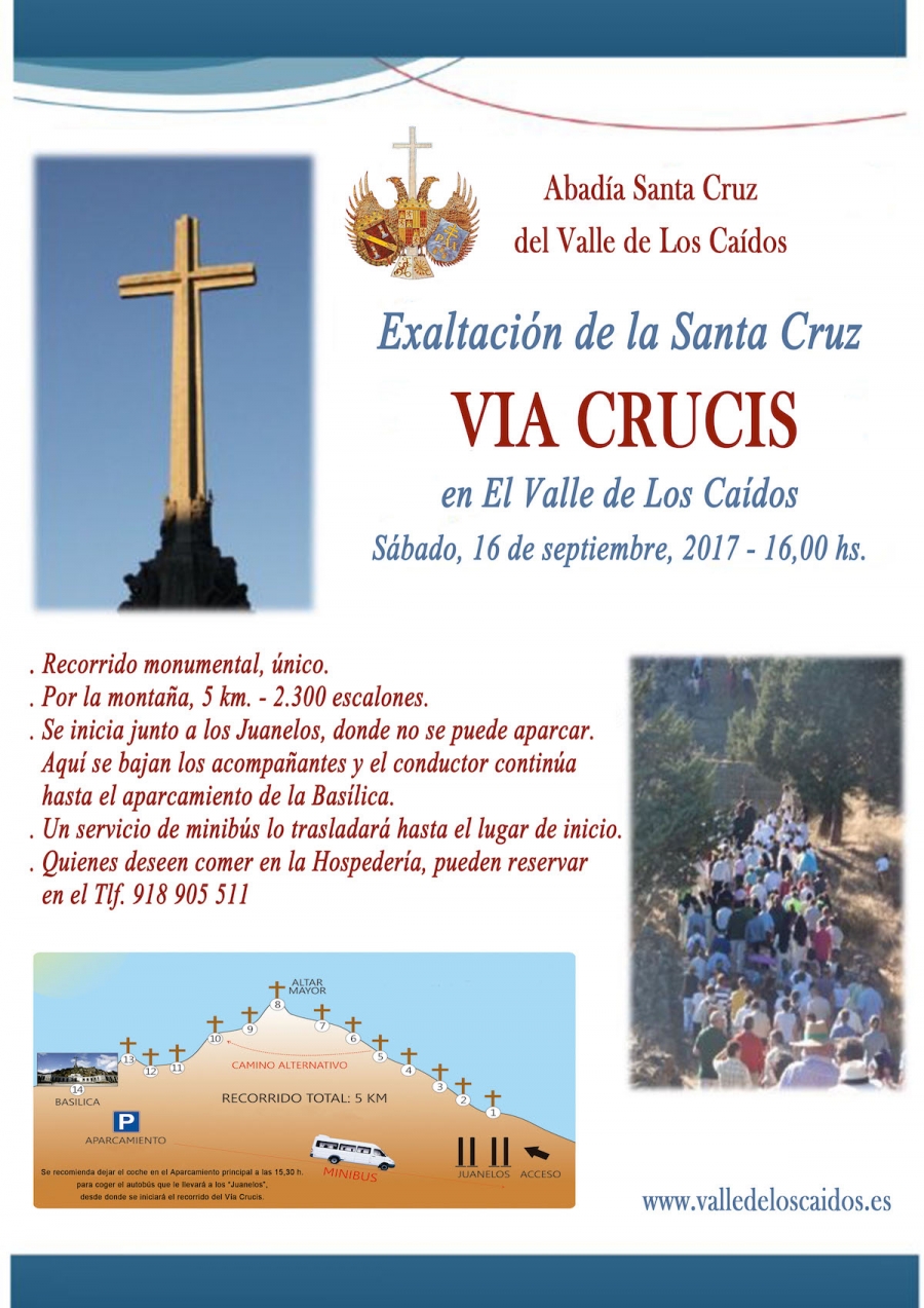 La abadía benedictina de Santa Cruz del Valle de los Caídos organiza un vía crucis por la Exaltación de la Santa Cruz