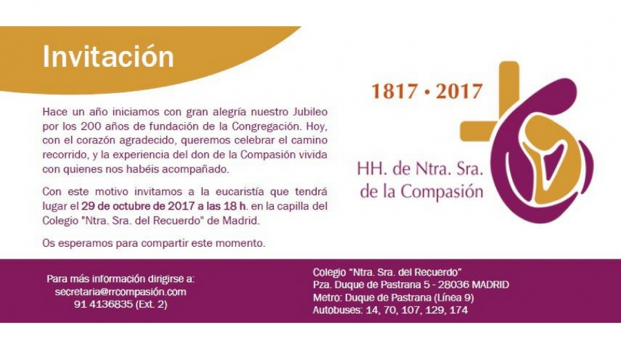 Las Hermanas de Nuestra Se&ntilde;ora de la Compasi&oacute;n cierran su Jubileo por el bicentenario