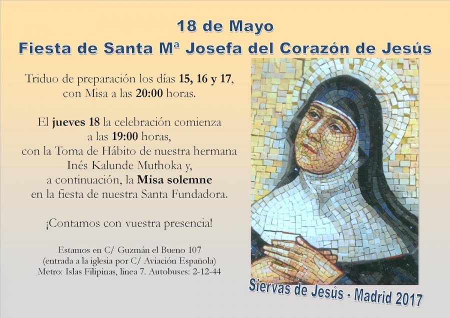 Las Siervas de Jes&uacute;s de la Caridad celebran la fiesta de su fundadora