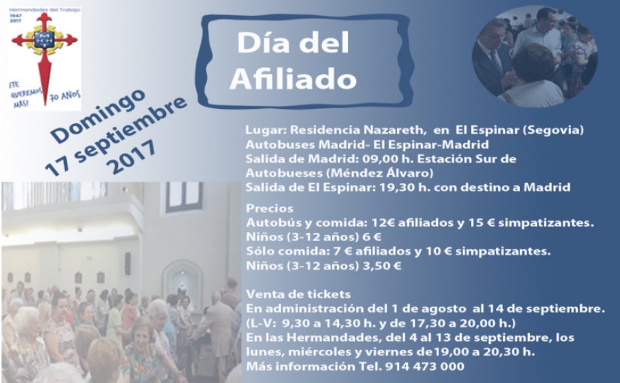 Hermandades celebra la fiesta del afiliado en el marco de su 70 aniversario