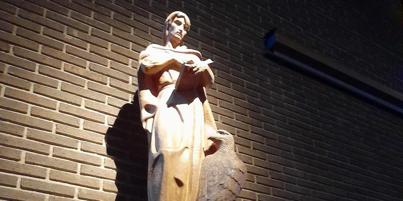 Detalle de la imagen del santo que se venera en la parroquia