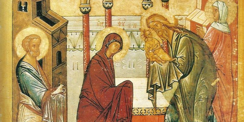 Jesús y María presenta a los pequeños al Señor con motivo de la festividad de la Candelaria