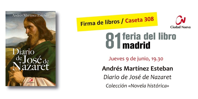 Andr&eacute;s Mart&iacute;nez firma 'Diario de Jos&eacute; de Nazaret' en la Feria del Libro