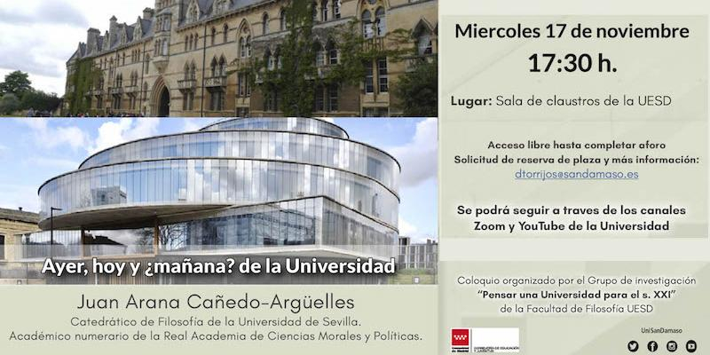 San D&aacute;maso organiza un coloquio con el tema 'Ayer, hoy y &iquest;ma&ntilde;ana? de la Universidad'