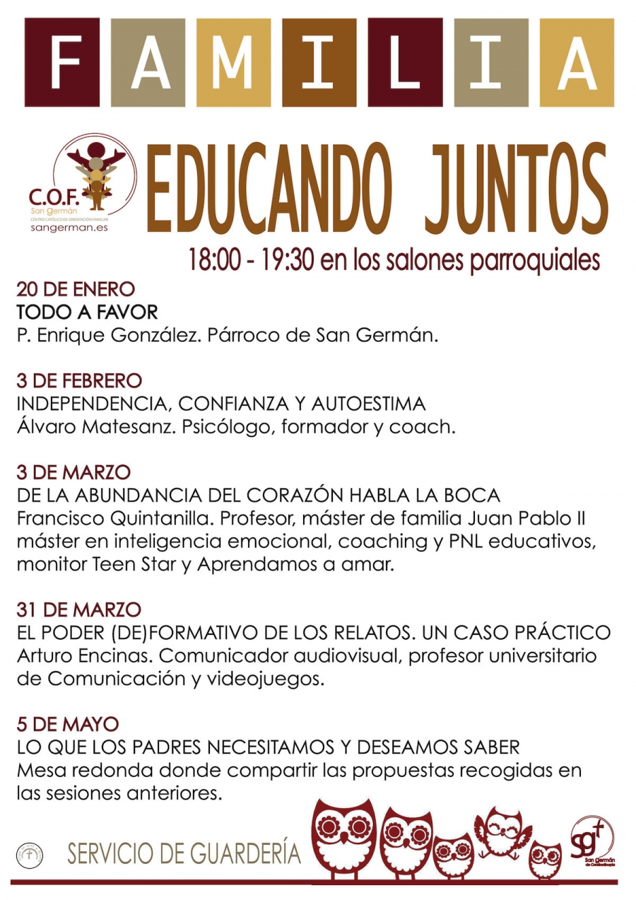 San Germ&aacute;n de Constantinopla organiza la Escuela de Padres 'Educando Juntos'