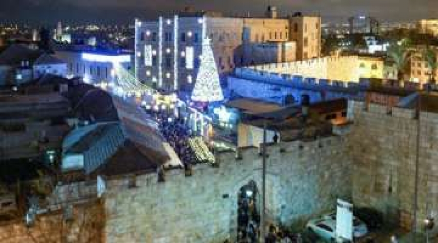 Encienden árboles de Navidad en la tierra donde nació Jesucristo